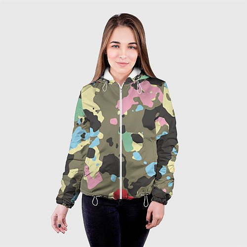 Женская куртка Камуфляж: микс цветов / 3D-Белый – фото 4