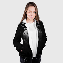 Куртка с капюшоном женская Взгляд мишки, цвет: 3D-белый — фото 2