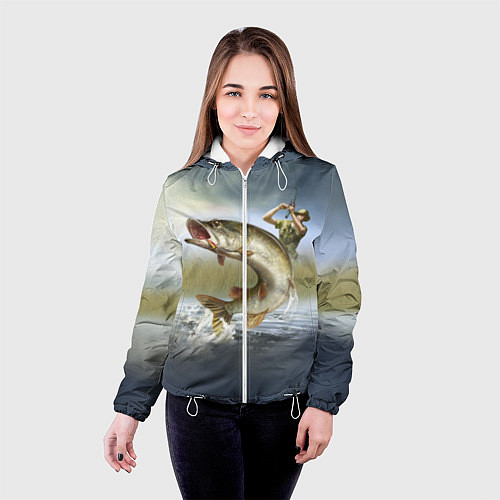 Женская куртка Дерзская щука / 3D-Белый – фото 4