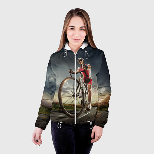 Женская куртка Велогонщик / 3D-Белый – фото 4