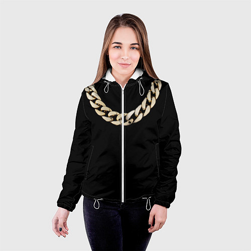 Женская куртка Золотая цепь / 3D-Белый – фото 4
