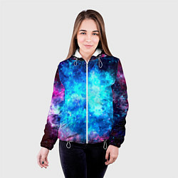 Куртка с капюшоном женская Голубая вселенная, цвет: 3D-белый — фото 2