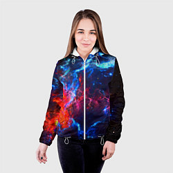 Куртка с капюшоном женская Космос, цвет: 3D-белый — фото 2