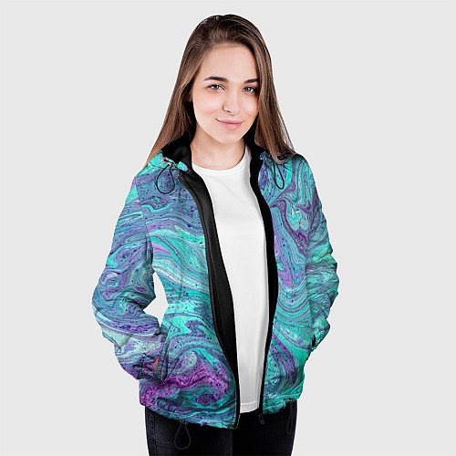 Женская куртка Смесь красок / 3D-Черный – фото 3