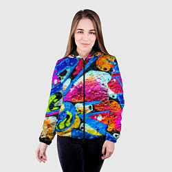 Куртка с капюшоном женская Граффити, цвет: 3D-черный — фото 2