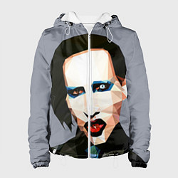 Куртка с капюшоном женская Mаrilyn Manson Art, цвет: 3D-белый