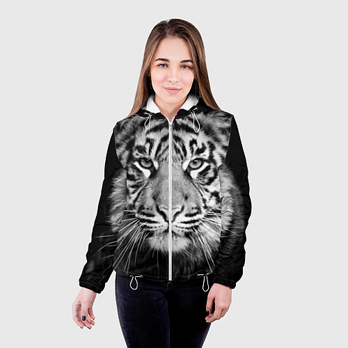 Женская куртка Красавец тигр / 3D-Белый – фото 4
