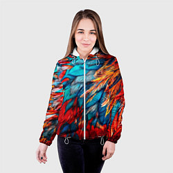 Куртка с капюшоном женская Перья, цвет: 3D-белый — фото 2