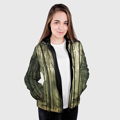 Женская куртка Чарующий лес / 3D-Черный – фото 3