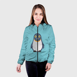 Куртка с капюшоном женская Пингвин, цвет: 3D-черный — фото 2