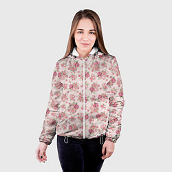 Куртка с капюшоном женская Fashion sweet flower, цвет: 3D-белый — фото 2