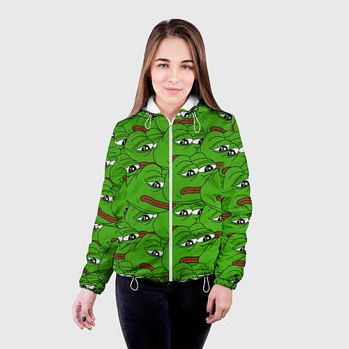 Женская куртка Sad frogs / 3D-Белый – фото 4
