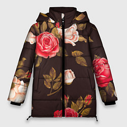 Куртка зимняя женская Мотив из роз, цвет: 3D-красный