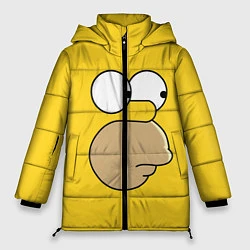 Куртка зимняя женская Лицо Гомера, цвет: 3D-черный