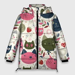 Женская зимняя куртка Радостные котики