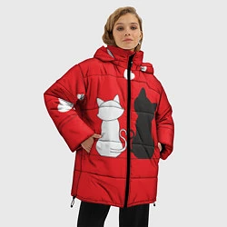 Куртка зимняя женская Cat Love, цвет: 3D-красный — фото 2