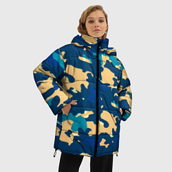 Куртка зимняя женская Камуфляж: голубой/желтый, цвет: 3D-черный — фото 2