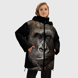 Куртка зимняя женская Глаза гориллы, цвет: 3D-черный — фото 2