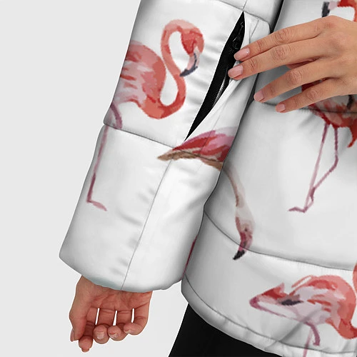 Женская зимняя куртка Действия фламинго / 3D-Красный – фото 5