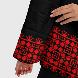 Куртка зимняя женская Славянский орнамент (на чёрном), цвет: 3D-черный — фото 2