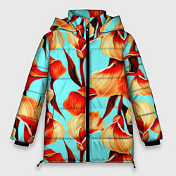 Куртка зимняя женская Summer Flowers, цвет: 3D-черный
