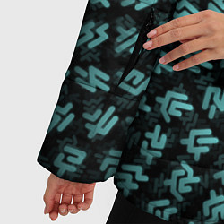 Куртка зимняя женская Инопланетный текст, цвет: 3D-черный — фото 2