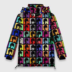 Куртка зимняя женская The Beatles: pop-art, цвет: 3D-светло-серый