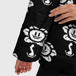 Куртка зимняя женская Undertale Flowey (узор), цвет: 3D-черный — фото 2