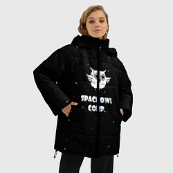 Куртка зимняя женская Космическая сова, цвет: 3D-черный — фото 2