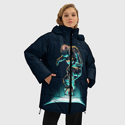 Куртка зимняя женская Планетарный скейтбординг, цвет: 3D-черный — фото 2