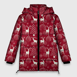Куртка зимняя женская Олени, цвет: 3D-черный