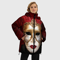 Куртка зимняя женская Венецианская маска, цвет: 3D-черный — фото 2
