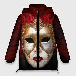 Куртка зимняя женская Венецианская маска, цвет: 3D-красный