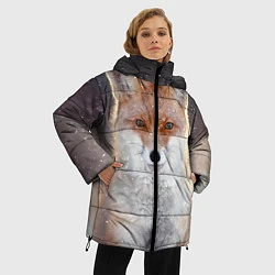 Куртка зимняя женская Лисенок в снегу, цвет: 3D-светло-серый — фото 2