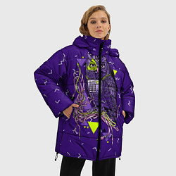Куртка зимняя женская Сова хипстер, цвет: 3D-красный — фото 2