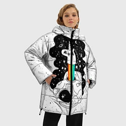 Куртка зимняя женская Единорог астронавт, цвет: 3D-черный — фото 2