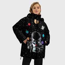 Куртка зимняя женская Космический жонглер, цвет: 3D-черный — фото 2