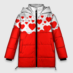 Куртка зимняя женская Сердечки, цвет: 3D-красный