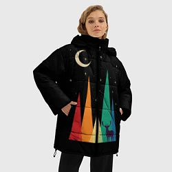 Куртка зимняя женская Винтажная ночь, цвет: 3D-черный — фото 2