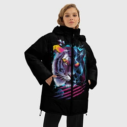 Куртка зимняя женская Ретро тигр, цвет: 3D-светло-серый — фото 2