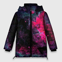 Куртка зимняя женская Загадочный космос, цвет: 3D-черный