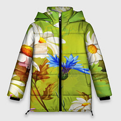 Куртка зимняя женская Цветочный мир, цвет: 3D-черный