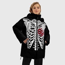 Куртка зимняя женская Кукрыниксы: Скелет, цвет: 3D-черный — фото 2