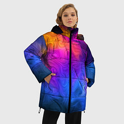 Куртка зимняя женская Узор цвета, цвет: 3D-черный — фото 2