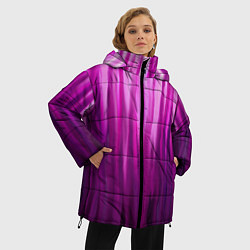 Куртка зимняя женская Фиолетово-черные краски, цвет: 3D-красный — фото 2