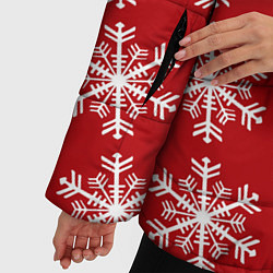 Куртка зимняя женская Новогодние Снежинки, цвет: 3D-черный — фото 2