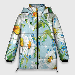 Куртка зимняя женская Ромашки, цвет: 3D-светло-серый
