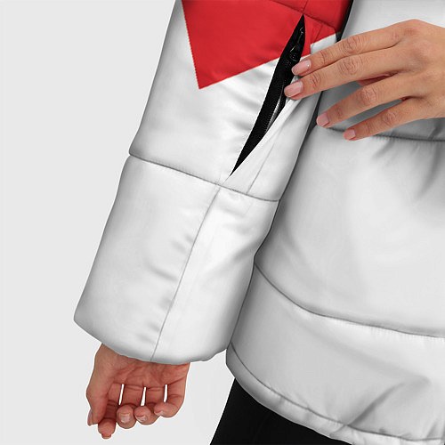 Женская зимняя куртка Man United FC: Grey Polygons / 3D-Красный – фото 5