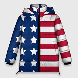 Куртка зимняя женская USA Flag, цвет: 3D-черный