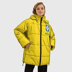 Куртка зимняя женская Сборная Бразилии, цвет: 3D-светло-серый — фото 2